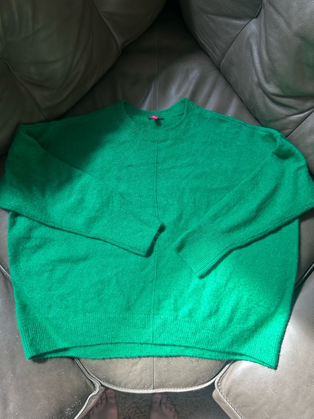 Vince Camuto - Oversized Green Crewneck Sweater